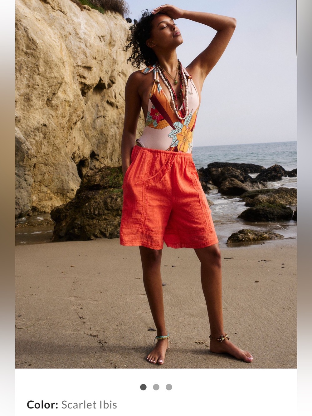 Free People Scarlet Ibis Seaside Shorts